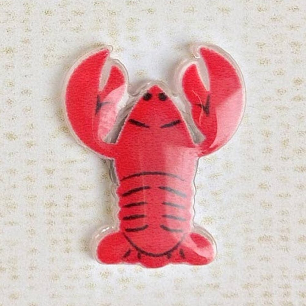 Crawfish Acrylic Earrings – Hypoallergenic Titanium Posts, Waterproof - Picture 2 of 2